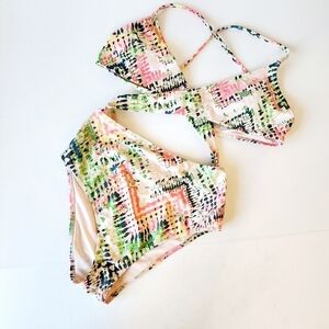 Aerie Crisscross One Piece Cutout Swimsuit M